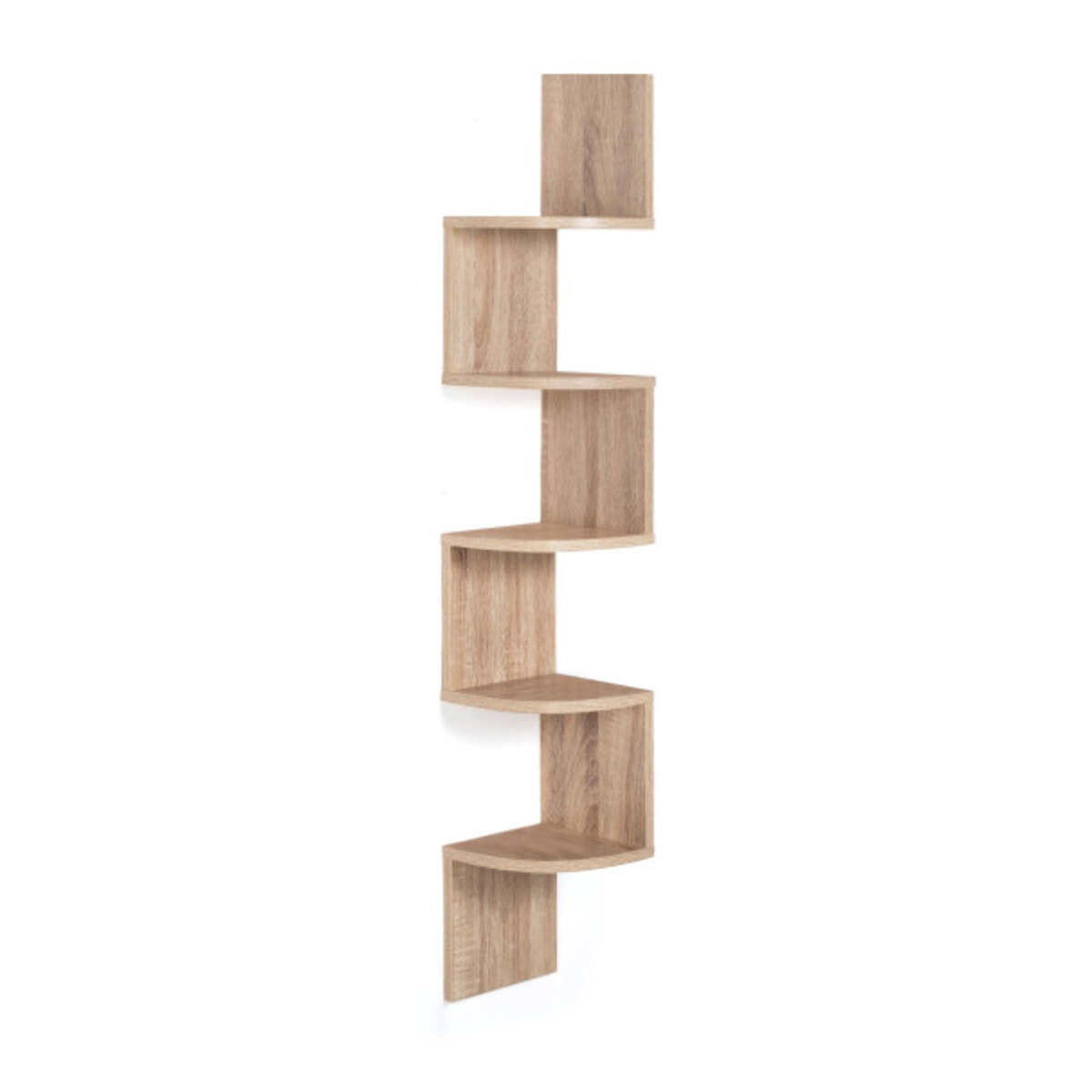 Etagère murale d'angle effet hêtre 120cm