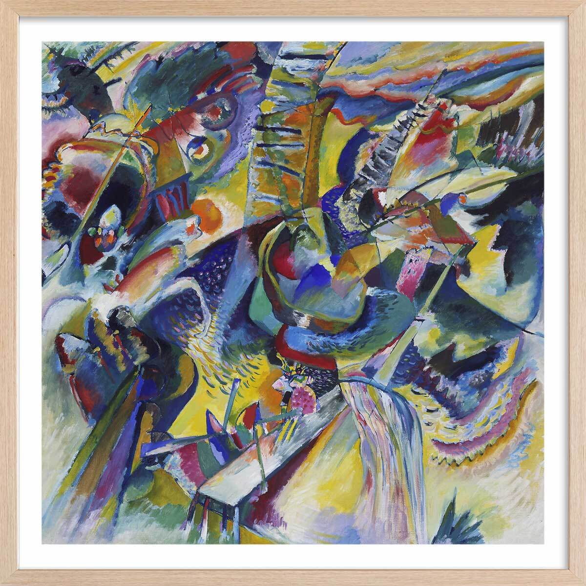 Poster Improvisation Klamm - Wassily Kandinsky Affiche + cadre en bois - Chêne