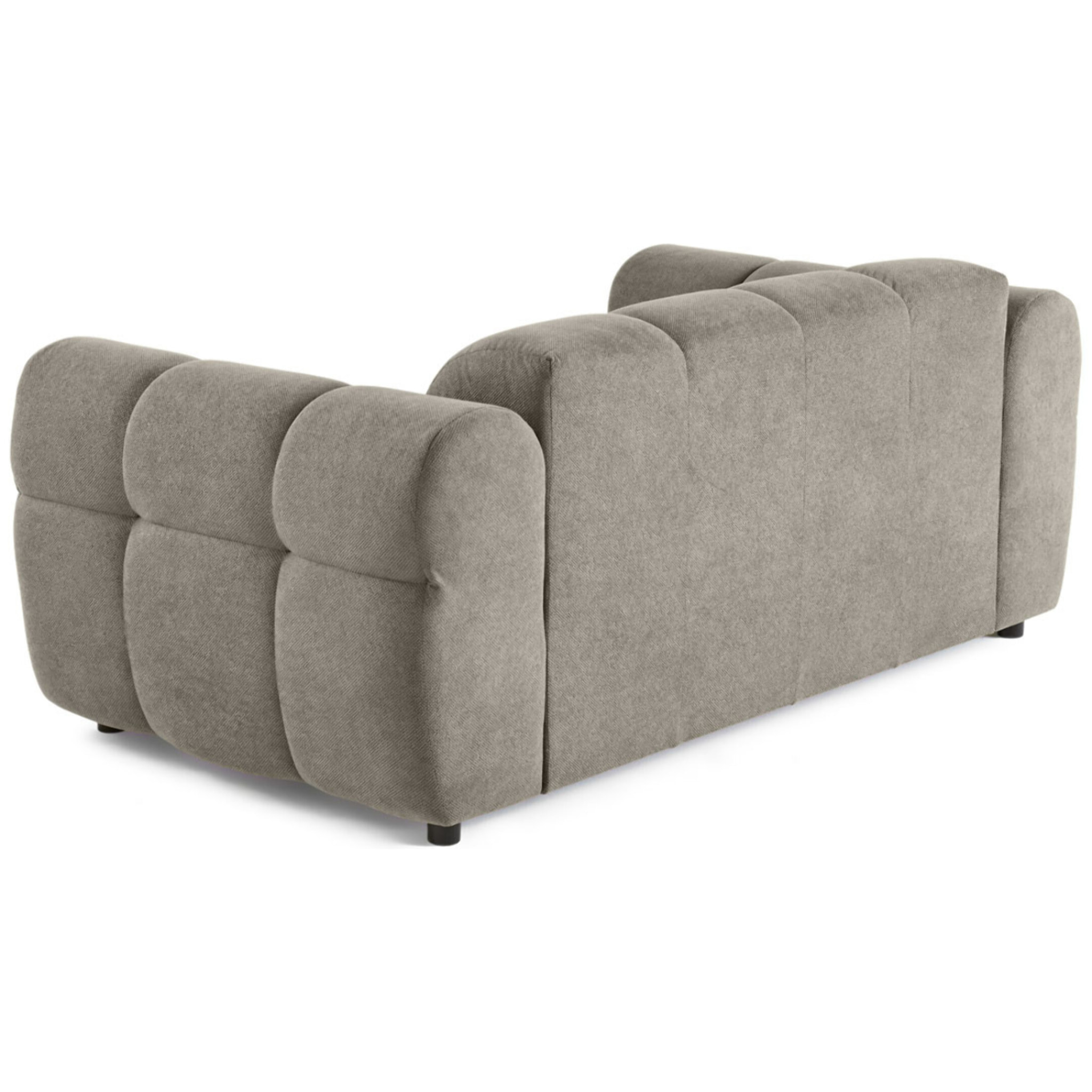 Ray - canapé droit 2 places en tissu texturé - Gris
