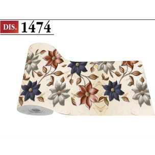 CASSESE HOME Passatoia/Tappeto Bordato in Poliestere con Retro Antiscivolo in PVC Made in Italy_Dec.1474