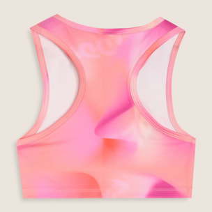 Top Bambina in Tessuto Tecnico Rosa Arancio