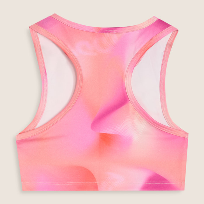 Top Bambina in Tessuto Tecnico Rosa Arancio