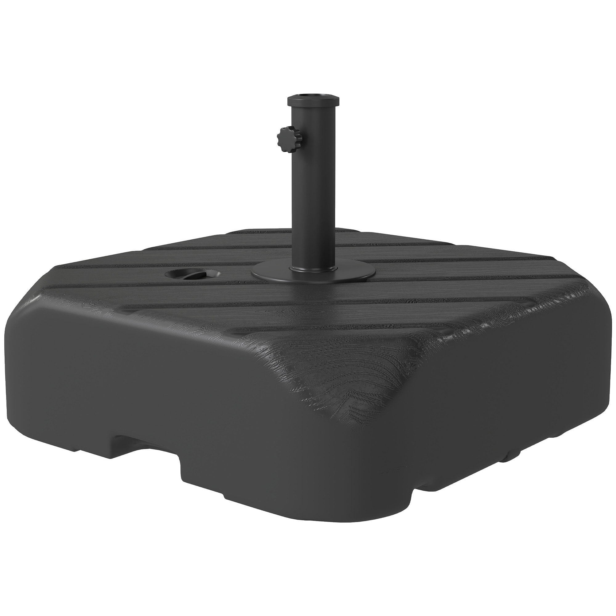 Pied de parasol mobile HDPE effet bois noir