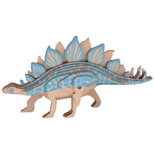Maqueta 3D de madera. Duo de Stegosaurus. 27 piezas.