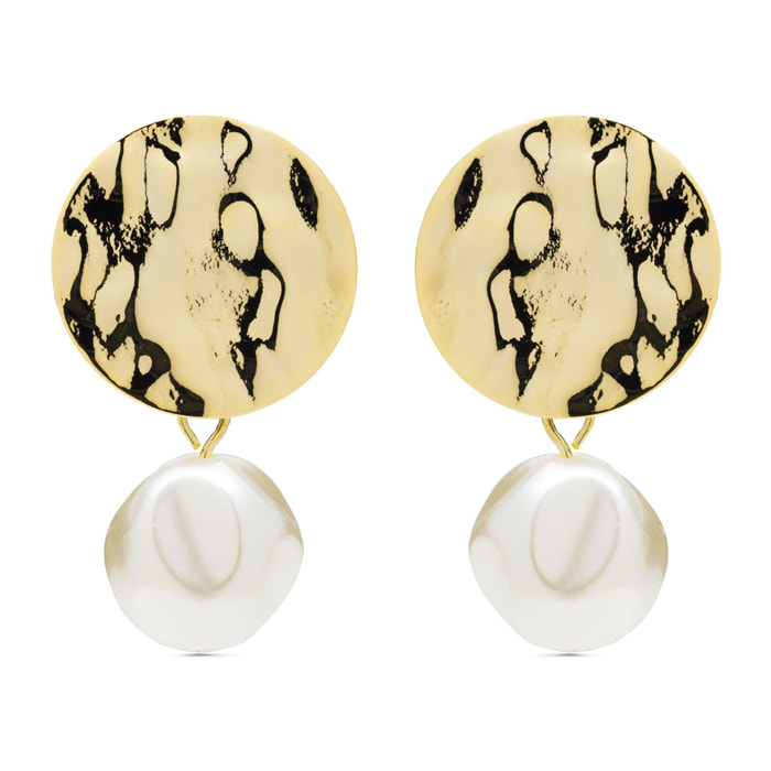 Pendientes acabados en oro amarillo de 18K