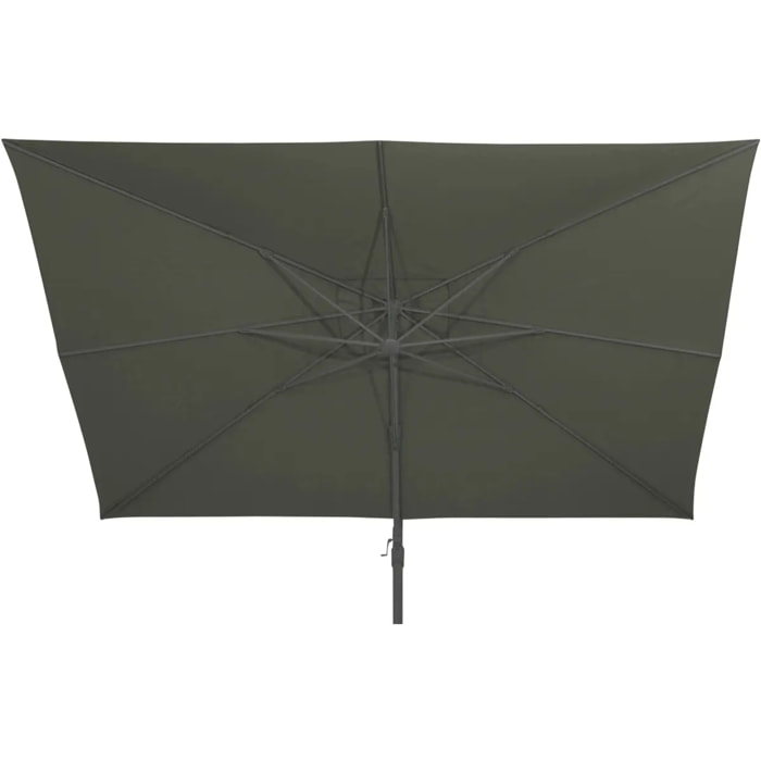 Parasol déporté carré inclinable Melhia 3x3 m vert laurier