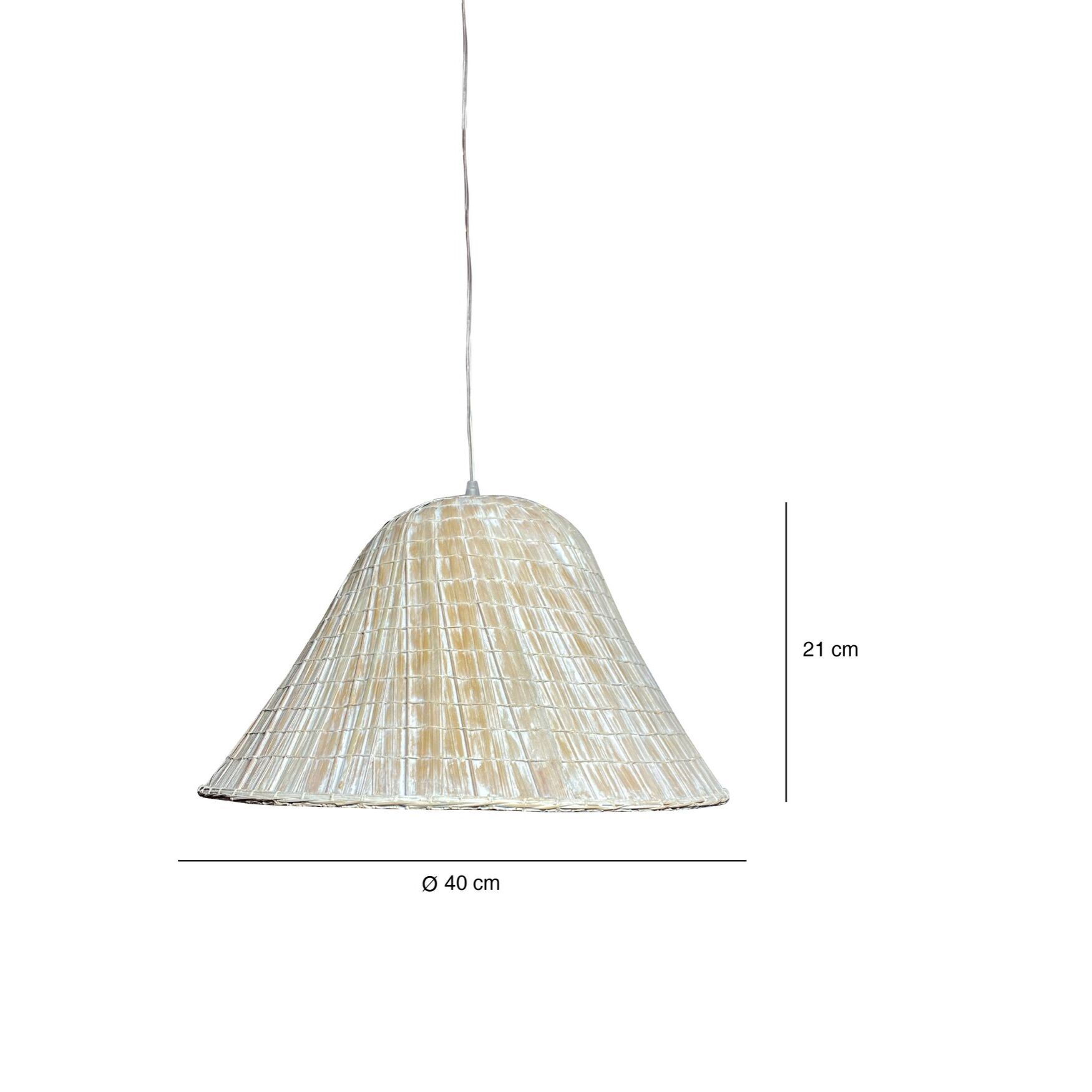 Suspension en feuilles de palmier blanche 40cm MAA