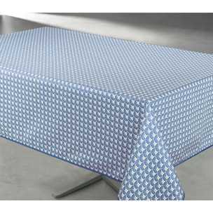 Nappe antitache imprimée Manon rectangulaire 145 x 240 cm - Bleu