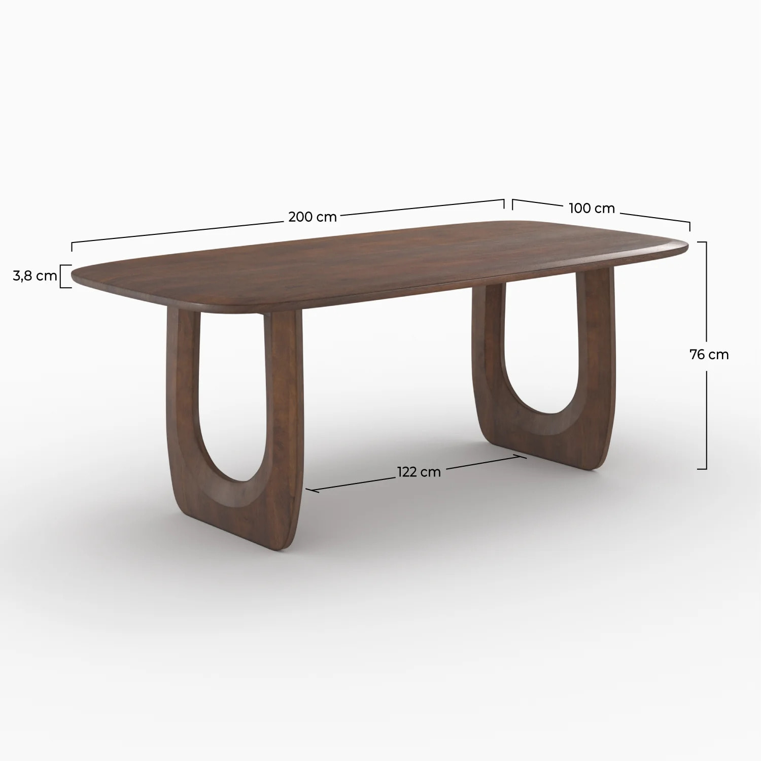 Table rectangulaire en bois de manguier massif 6 places - Maya