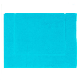 Tapis de bain uni en coton, AQUA, Bleu Turquoise