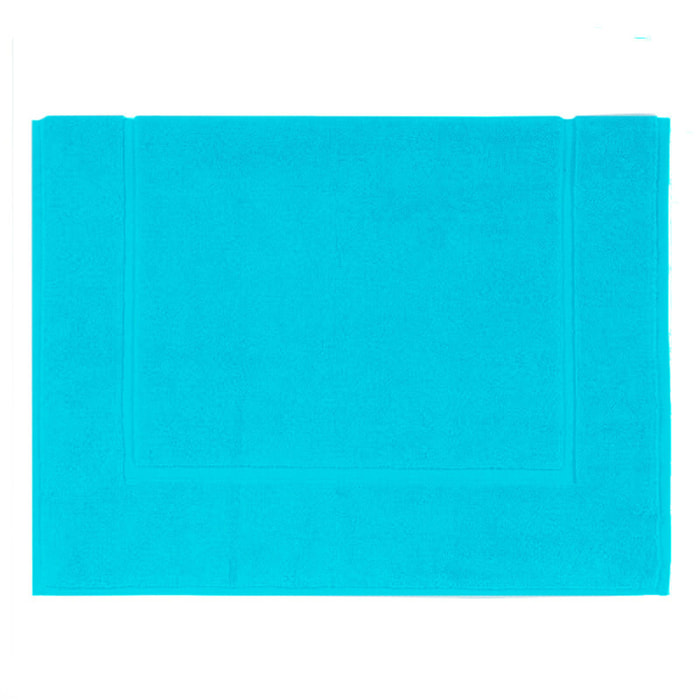 Tapis de bain uni en coton, AQUA, Bleu Turquoise