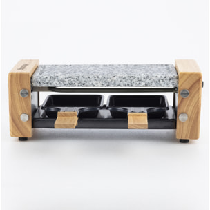 Raclette 2 Personas 2 en 1, Plancha Con Piedra Natural, 350 W.