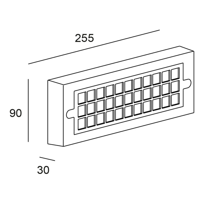 Forlight Netz aplique exterior rectangular en luz led blanco cálido 3000K en color negro