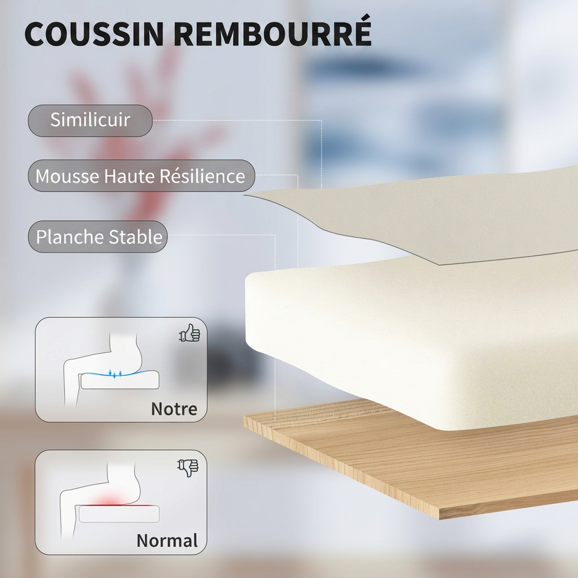 Fauteuil de bureau manager inclinable repose-pieds beige