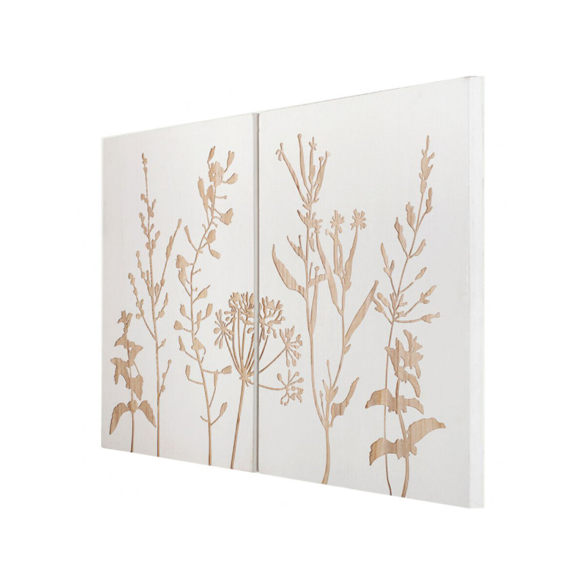 Gravure florale en bois blanc 60x80 cm - EDEN 484