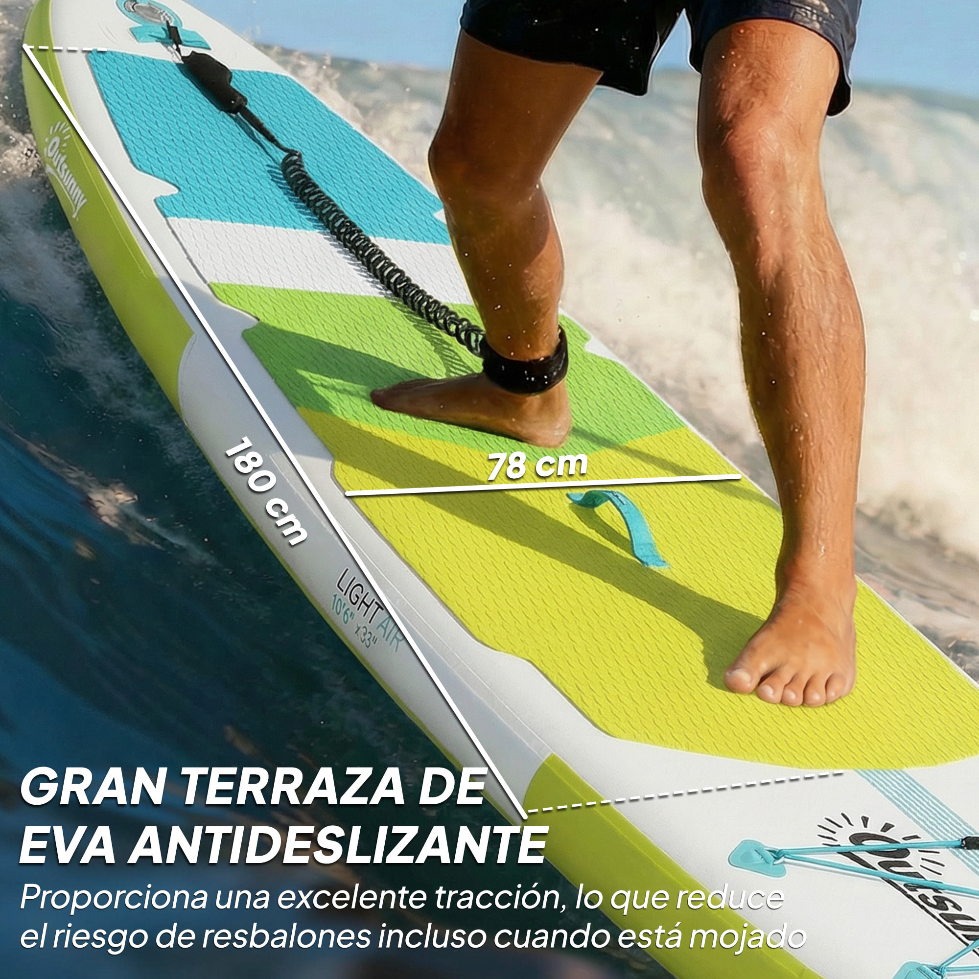 Tabla Paddle Surf Hinchable con Accesorios, 320 cm, Remo de Aluminio Ajustable, Quilla, Stand Up Paddle Board con Superficie Antideslizante de EVA, Bomba y Mochila, Carga 160 kg, para Adultos