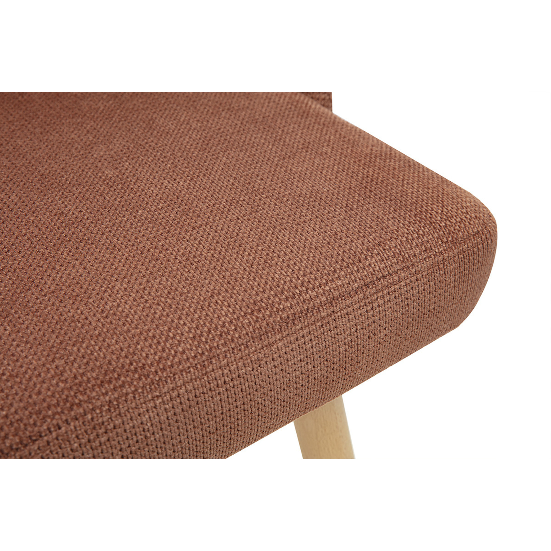 Tabourets de bar scandinaves pivotants 360° en tissu chenille terre brûlée et bois hêtre massif H65 cm (lot de 2) HASTA