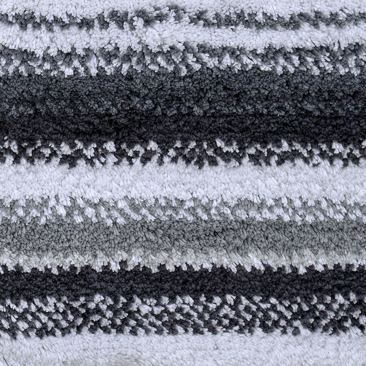 Tapis de bain pur coton 2000 g/m² rayé gris Venice gris