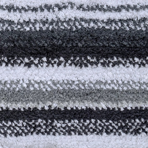 Tapis de bain pur coton 2000 g/m² rayé gris Venice gris