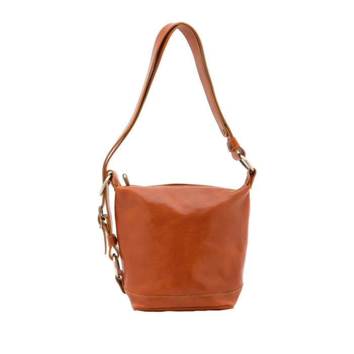 Borsa a secchiello da donna - Modello False - Vera pelle - 25.0 x 28.0 x 14.0 cm