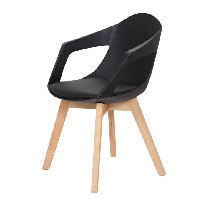 Set di 2 sedie di design Chandra in legno e polipropilene