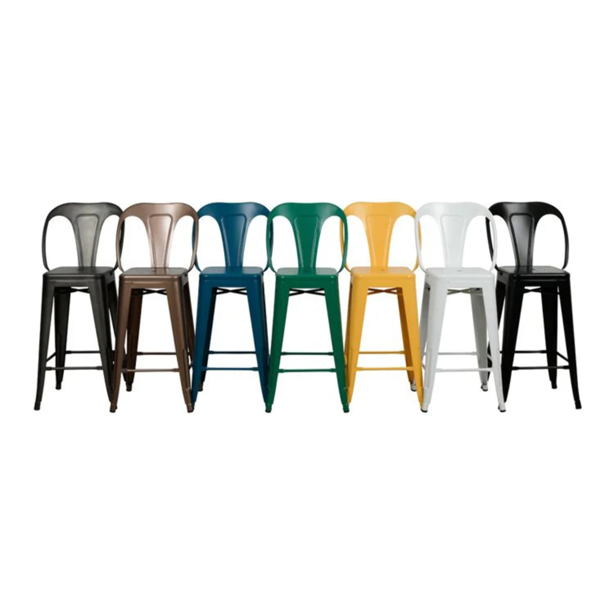 Lot de 2 chaises pour îlot central 67 cm en métal noir mat - Indus