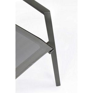 Set 4 sedie da giardino ZARAGOZA in textilene e alluminio antracite, impilabili