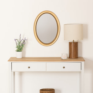 Miroir rond moulure "Victoria" 53x40cm or