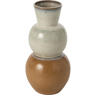 J-Line vase - céramique - caramel/bleu clair - small