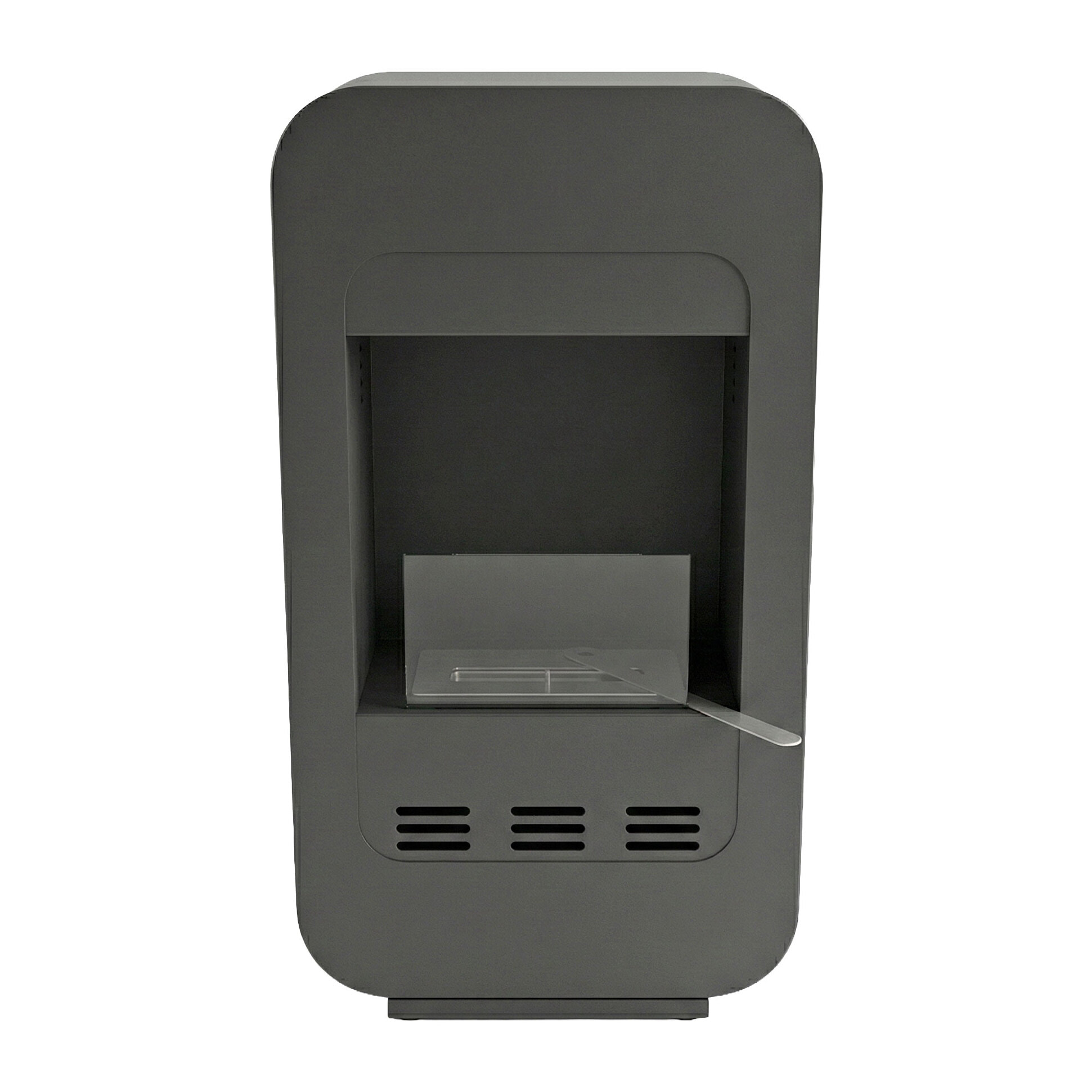 Livia - Camino a Bioetanolo da Pavimento 46x80x25 cm con Bruciatore 1,5 Litri Nero