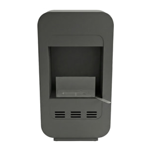 Livia - Camino a Bioetanolo da Pavimento 46x80x25 cm con Bruciatore 1,5 Litri Nero