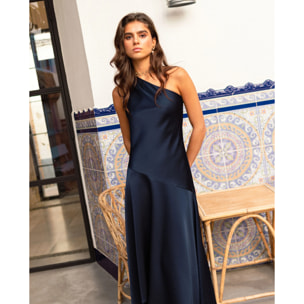 Vestido midi con escote asimétrico