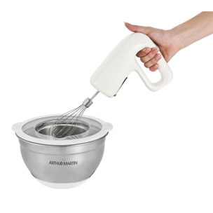 Set de 3 bols melangeurs inox blanc