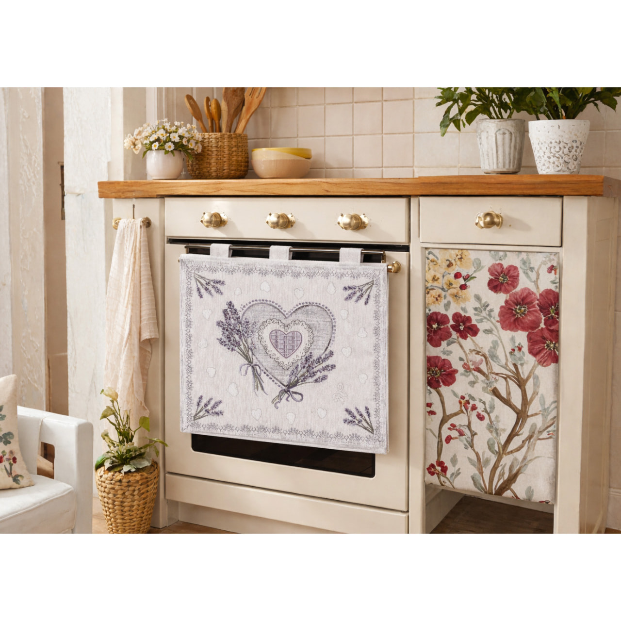 Copriforno Cucina Universale Cinigliato Copertura ProtezioneDecoarzione Forno Disegno Lavanda