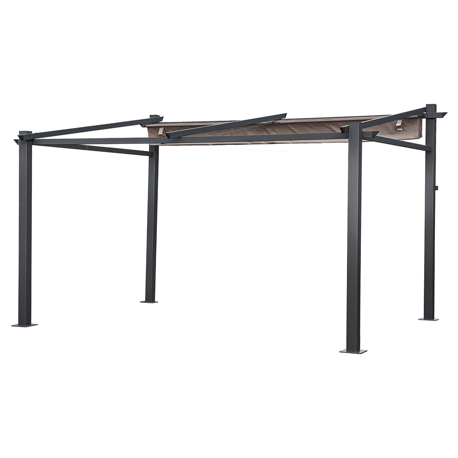 Pergola murale 3 × 4m FRÉJUS taupe - structure aluminium