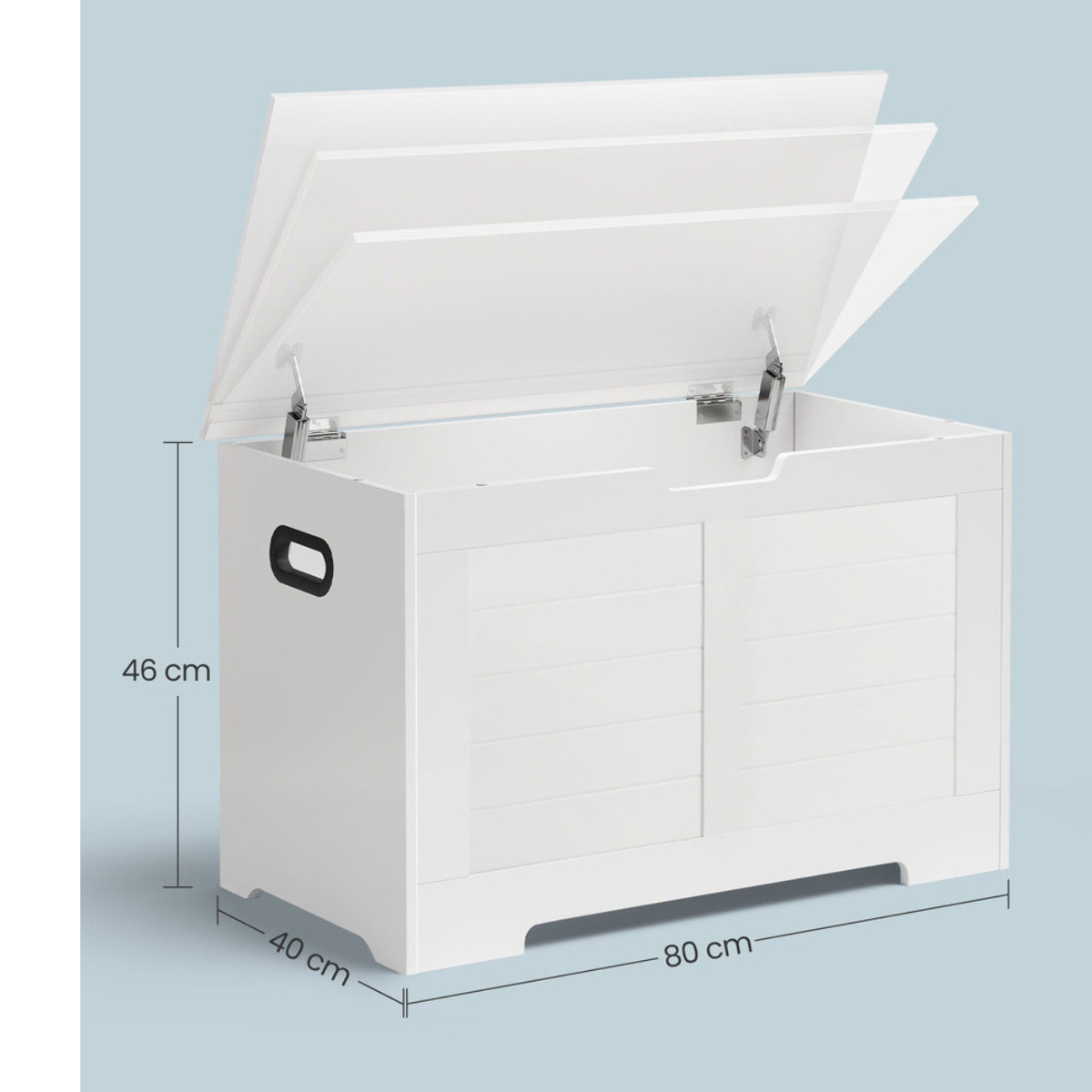 Panca Contenitore Oslo in Legno Bianco con Maniglie