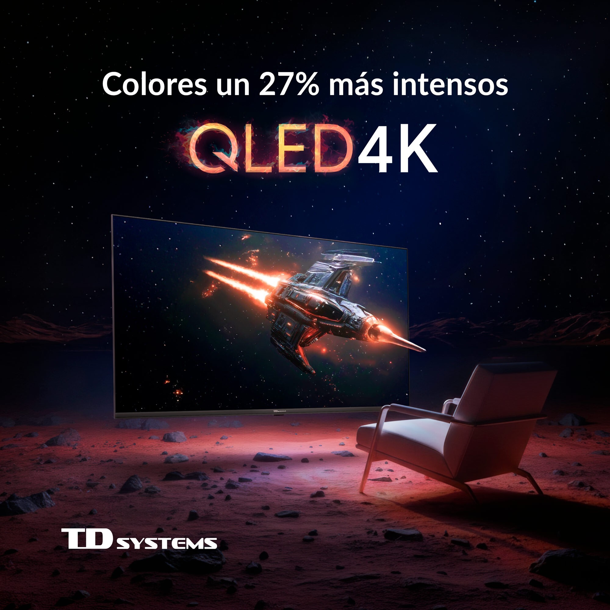 TD Systems - Smart TV 43 pulgadas Qled 4K. Samsung TV Tizen OS 8.0. Sintonizador triple (DVB-T2/C/S2). Televisores con Samsung Smart TV Gaming Hub. Televisión del 2026. Compatible con Prime Video, Netflix, Movistar+, HBO, y más Apps - M43QC22TIZEN