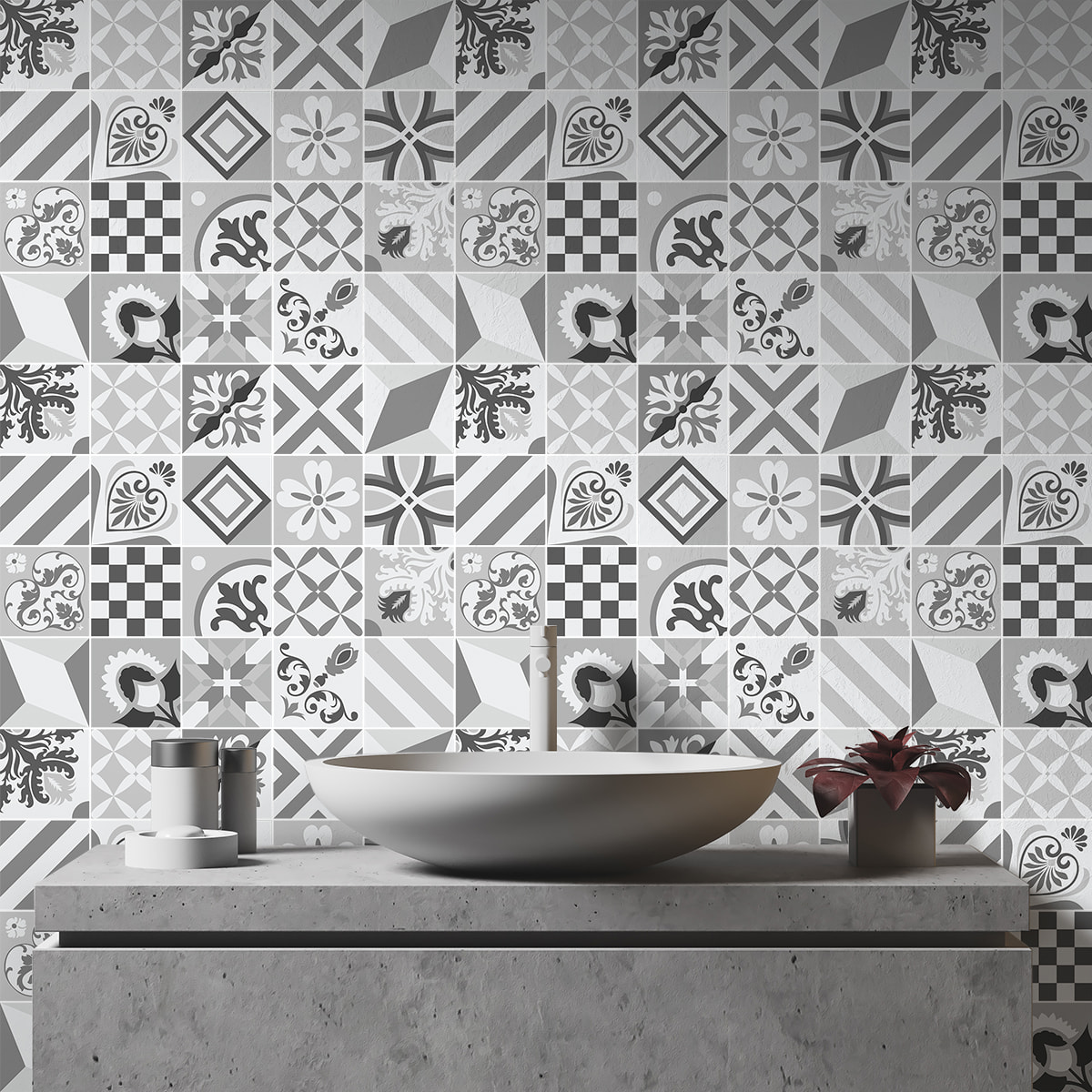 Stickers muraux - Sticker Mural Carrelage adhésif Cuisine Salle de Bain - 24 STICKERS CARRELAGES AZULEJOS MANUELANA