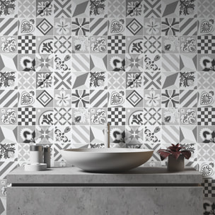 Stickers muraux - Sticker Mural Carrelage adhésif Cuisine Salle de Bain - 24 STICKERS CARRELAGES AZULEJOS MANUELANA