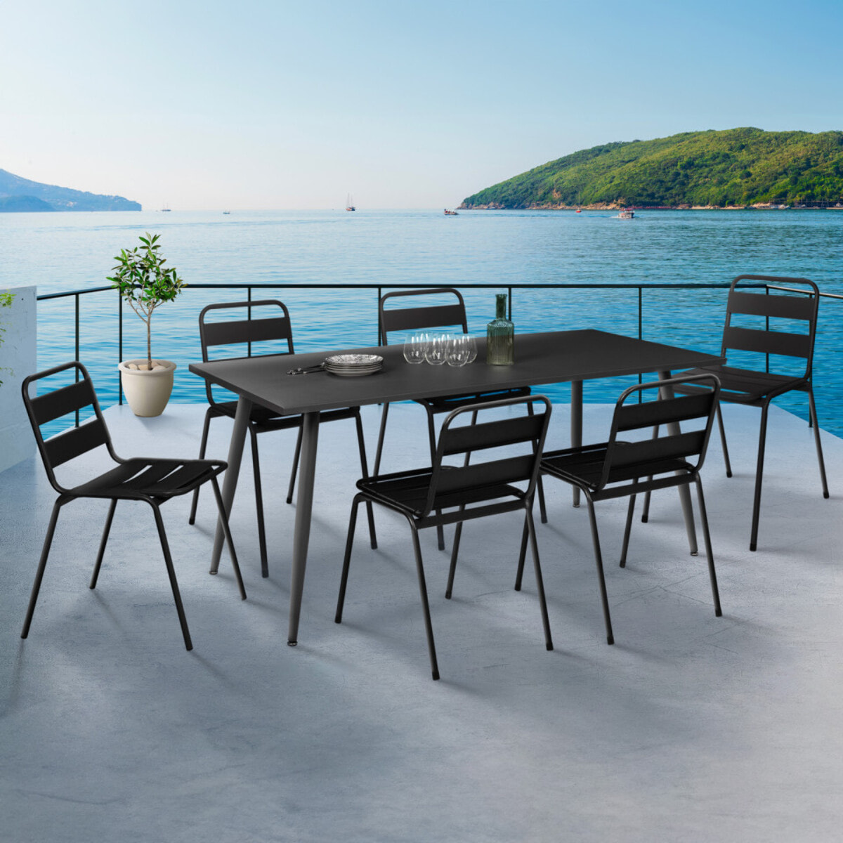 Chaises de jardin acier