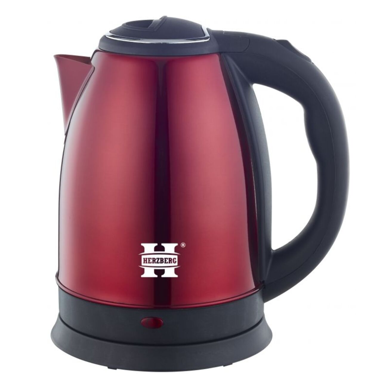 Bouilloire électrique 1.8L inox sans fil rouge Herzberg HG5011-RED