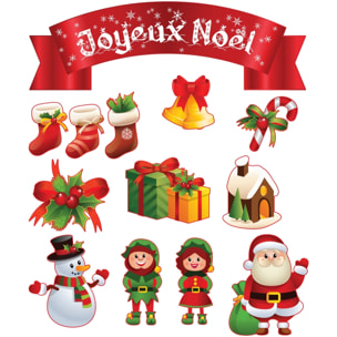 Sticker Noël décoration Joyeux Noël - Autocollants stickers adhésifs noël - décoration fêtes