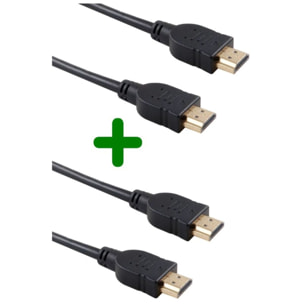 Câble HDMI ESSENTIELB x2 HDMI 2M noir droit 2.0