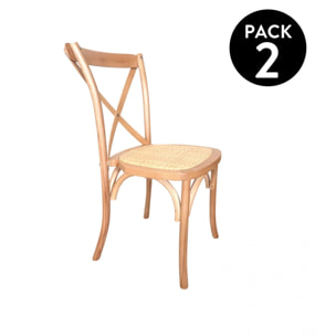 Pack 2 sillas de comedor Provenza Rattan - Claro