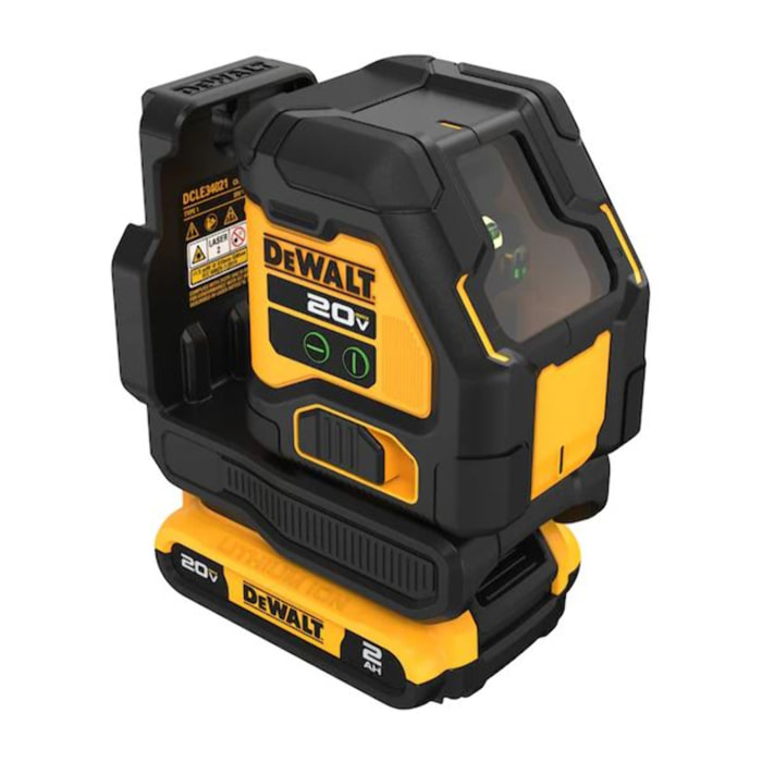 Laser croix compactXR 18V faisceaux verts - DEWALT - 1 batterie 2.0 Ah - chargeur - coffret - DCLE34021D1-QW