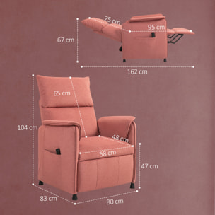 Sillón Relax Reclinable Eléctrico Sillón Reclinable Silencioso con Función Memoria Reposapiés Mando a Distancia Bolsillos Laterales Tela Apto para Mascotas para Dormitorio Salón Naranja