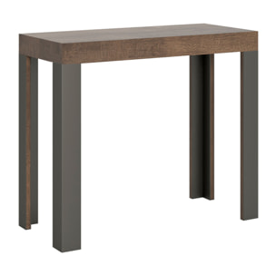 Consolle allungabile 90x40/300 cm Linea Noce telaio Antracite.