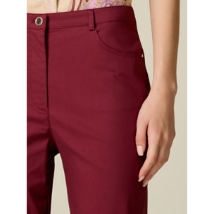 Oltre - Pantaloni capri misto cotone - Viola
