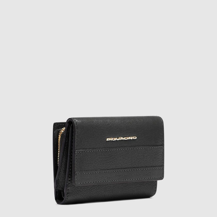 Piquadro Portafogli da piccolo in pelle con porta carte di credito, schermato con protezione RFID