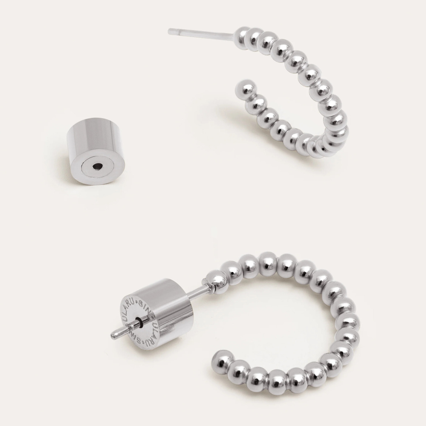 Orecchino Pebble Dots S in Acciaio